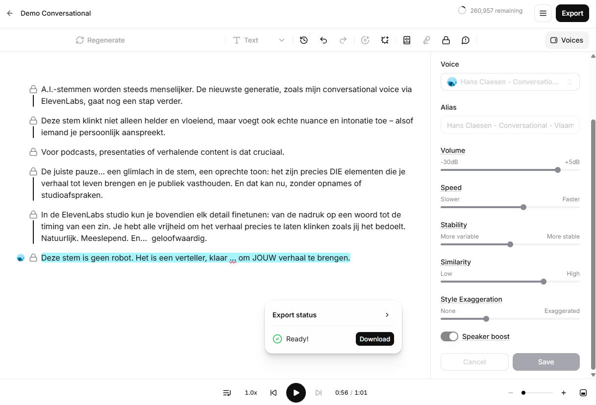 Elevenlabs Studio - Probeer gratis